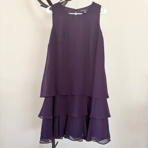 American Living Deep Purple Tiered Mini Dress